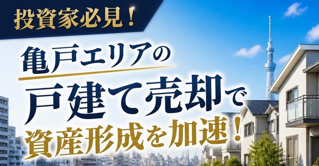 投資家必見！亀戸エリアの戸建て売却で資産形成を加速！